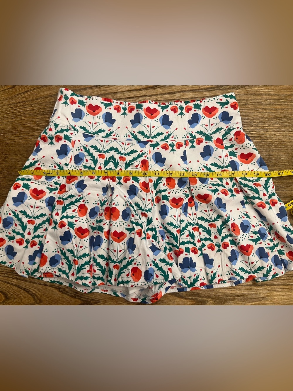 Emily McCarthy Women's Floral Pleated Lined High Rise Pull-On Skort S - Picture 6 of 9
